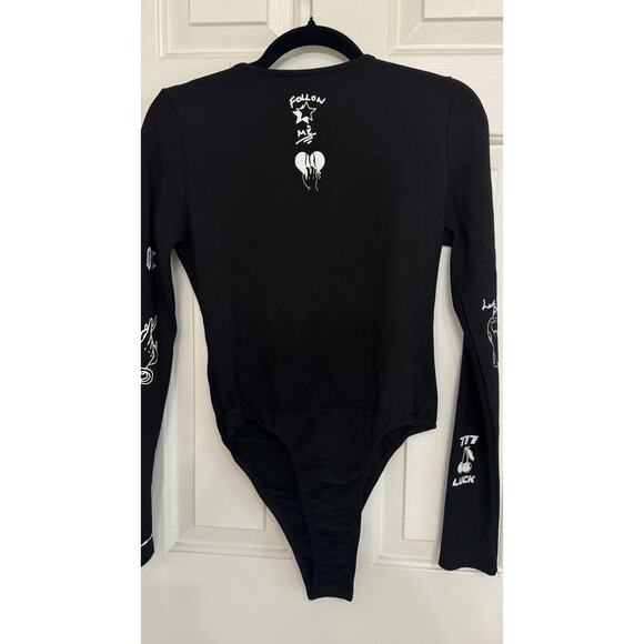 MANIERE DE VOIR Black Graffiti Bodysuit - Picture 7 of 9